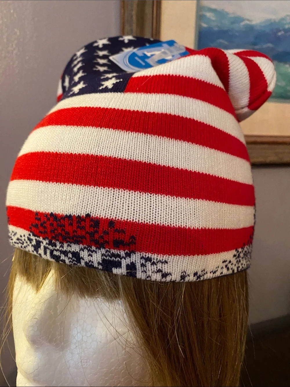 ! R headwear Patriotic Knit Beanie. Red White Blue.OS. Unbranded Acrylic